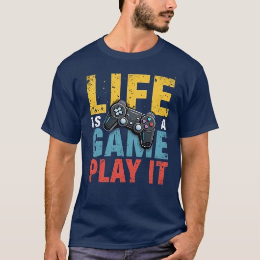 Het leven is een spel spelen het grappige gaming l t-shirt (Voorkant)