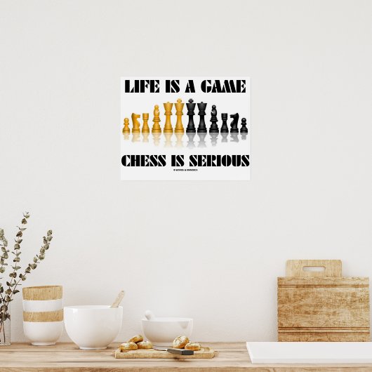 Het leven is een spelletje schaap is ernstig (refl poster (Keuken)