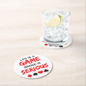 Het leven is een spellingbrug is een serieus kaart ronde kartonnen onderzetter (Insitu)