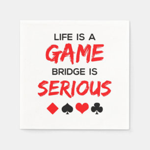 Het leven is een spellingbrug is een serieus kaart servet