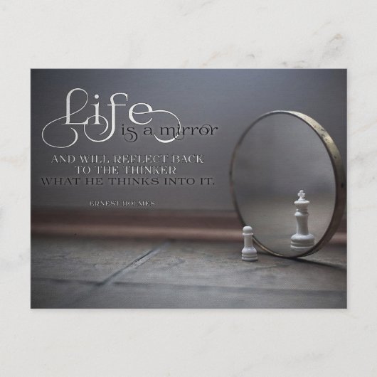 Het leven is een spiegel briefkaart (Voorkant)