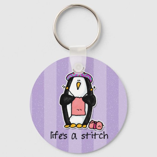 het leven is een steek sleutelhanger (Voorkant)