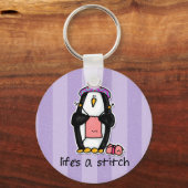 het leven is een steek sleutelhanger (Voorkant)