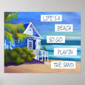 Het leven is een strand | Beach Quote Poster (Voorkant)