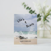Het leven is een strand briefkaart (Staand voorkant)