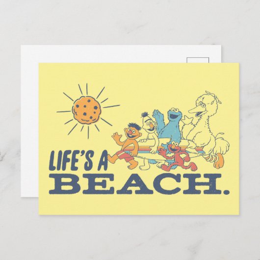 Het leven is een strand briefkaart (Voorkant / Achterkant)