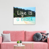 Het leven is een strand canvas afdruk (Insitu (Woonkamer))