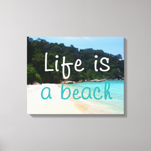 Het leven is een strand canvas afdruk (Voorkant)