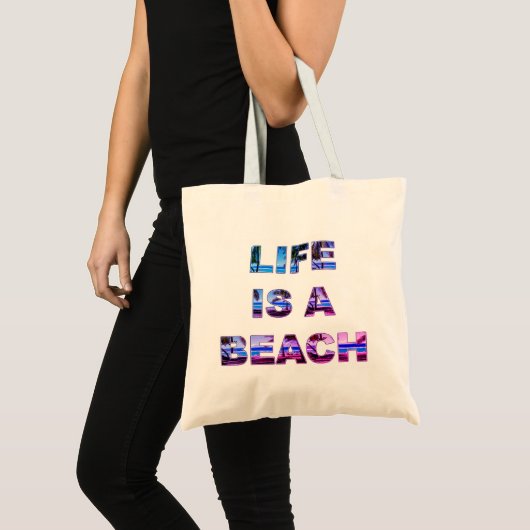 Het leven is een strand Canvas tas (Voorkant (product))