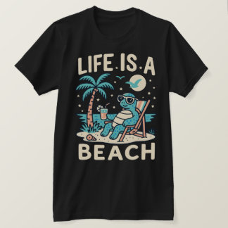 Het leven is een strand chill schildpad - grappig  t-shirt