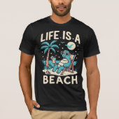Het leven is een strand chill schildpad - grappig  t-shirt (Voorkant)