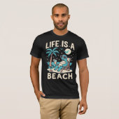Het leven is een strand chill schildpad - grappig  t-shirt (Voorkant volledig)