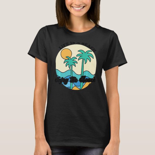 Het leven is een strand dat geniet van de Tropisch T-shirt (Voorkant)