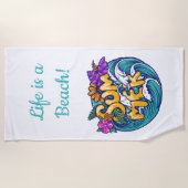 Het leven is een strand, de Tropische Golven van d Strandlaken (Voorkant)