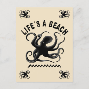 Het leven is een strand - Funny Summer Quote Desig Briefkaart