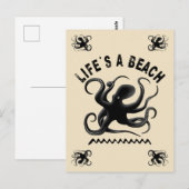 Het leven is een strand - Funny Summer Quote Desig Briefkaart (Voorkant / Achterkant)