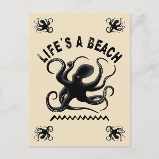 Het leven is een strand - Funny Summer Quote Desig Briefkaart (Voorkant)