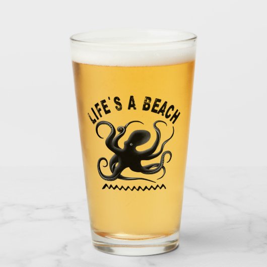 Het leven is een strand - Funny Summer Quote Desig Glas (Voorkant gevuld)