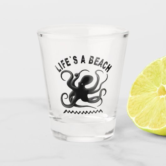 Het leven is een strand - Funny Summer Quote Desig Shot Glas (Voorkant)