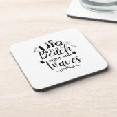 Het leven is een strand, geniet van de golven bier onderzetter (Linkerzijde)