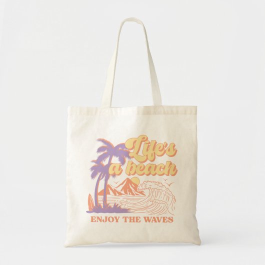 Het leven is een strand geniet van de golven tote bag (Voorkant)