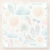 Het leven is een strand glazen onderzetter (Achterkant)