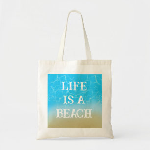 Het leven is een strand grappig canvas tas zomerca