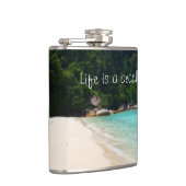 Het leven is een strand heupfles (Rechts)