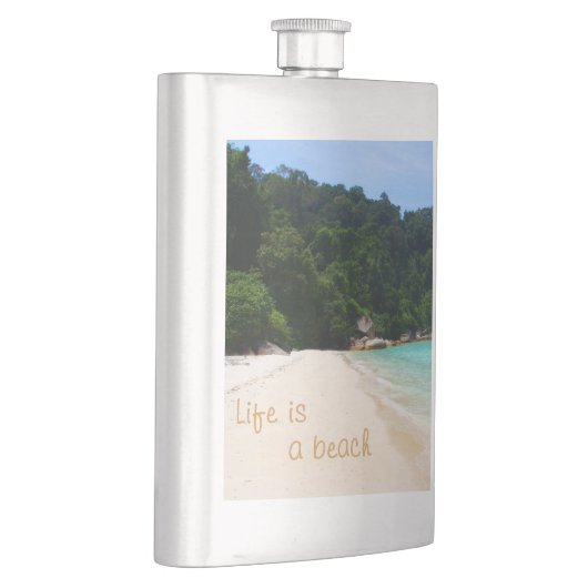 Het leven is een strand heupfles (Rechts)