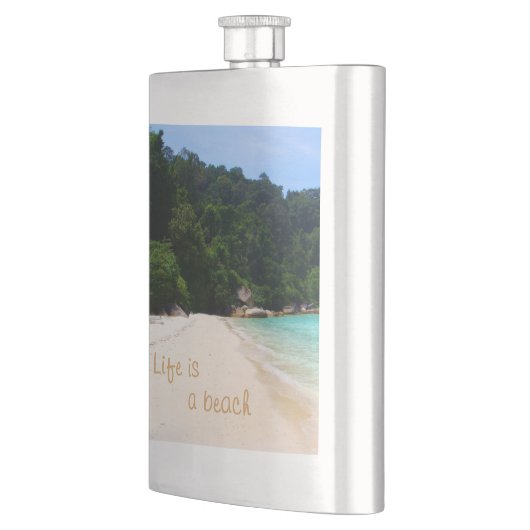 Het leven is een strand heupfles (Links)