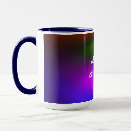 Het leven is een Strand Neon Blauw, Paarse, Groene Mok (Links)