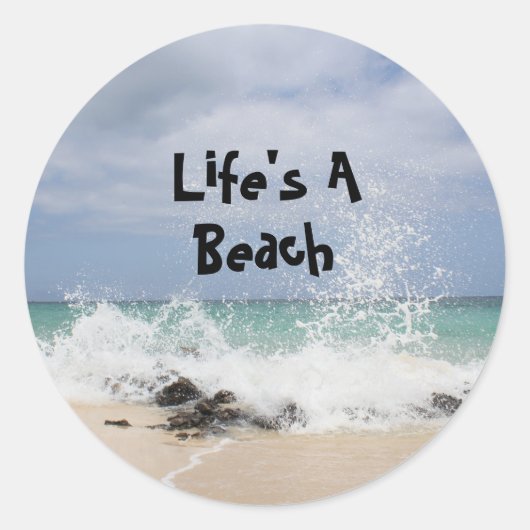 Het leven is een strand ronde sticker (Voorkant)