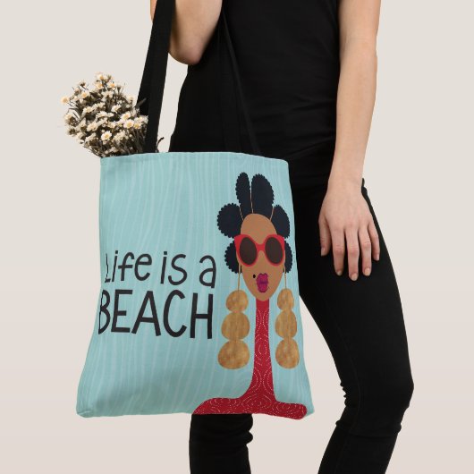Het leven is een strand schouder Tas (Dichtbij)