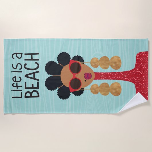 "Het leven is een strand" Strandlaken (Voorkant)