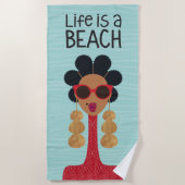 "Het leven is een strand" Strandlaken (Voorkant)