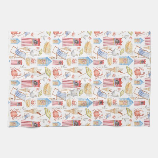 Het leven is een strand teatowel theedoek (Horizontaal)