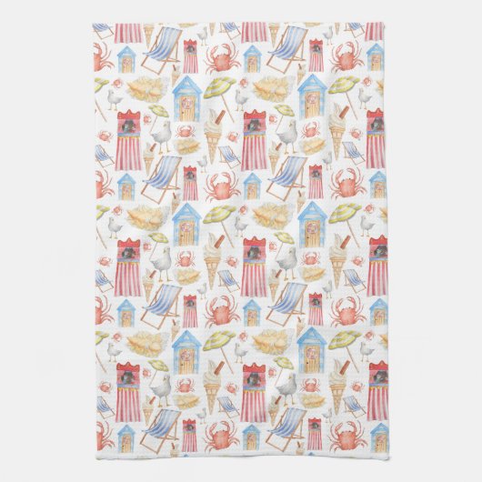Het leven is een strand teatowel theedoek (Verticaal)