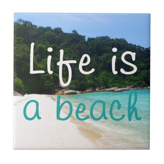 Het leven is een strand tegeltje (Voorkant)