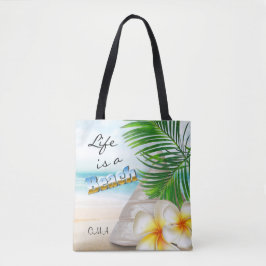 Het leven is een strand - Tropisch Tote Bag