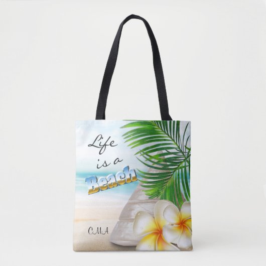 Het leven is een strand - Tropisch Tote Bag (Voorkant)