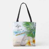 Het leven is een strand - Tropisch Tote Bag (Achterkant)