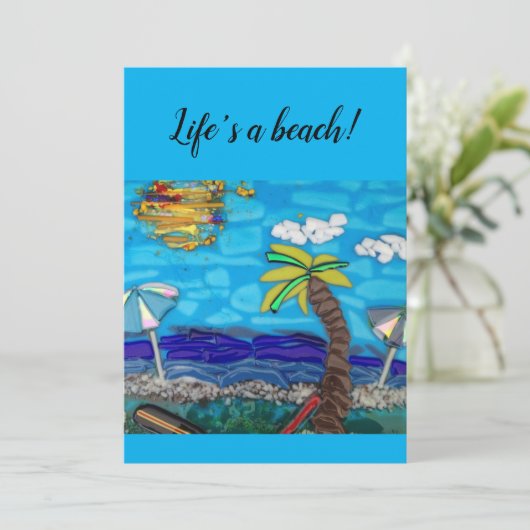 Het leven is een strand (uitnodiging, dank je, bla (Staand voorkant)