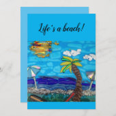 Het leven is een strand (uitnodiging, dank je, bla (Voorkant / Achterkant)