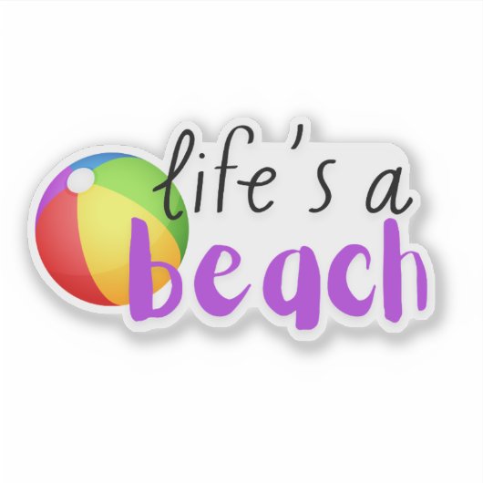 Het leven is een strand waterdicht sticker (Voorkant)