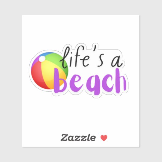 Het leven is een strand waterdicht sticker (Vel)