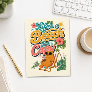 Het Leven is een Strand Wees een Capy — Tropische Briefkaart