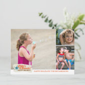 Het leven is een strand! x3 feestdagenkaart (Staand voorkant)