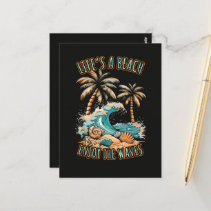 Het leven is een strand Zomer vakantie Tropisch st Briefkaart