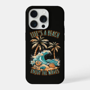 Het leven is een strand Zomer vakantie Tropisch st iPhone 15 Pro Case