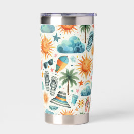 Het leven is een strandfeest geïsoleerde drinkbeker